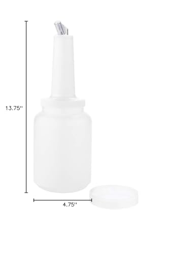 Restaurantware Plastic Storage Container Bottle, Quick Pour, 2 qt - color: Clear, size: 64 Ounces