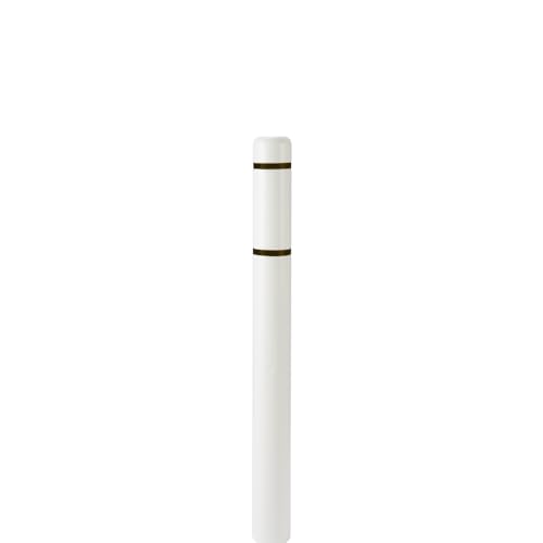 BollardGard 4" x 52" Bollard Cover White - Innoplast (White Black Tape) - color: White Black Tape, size: 1-Pack