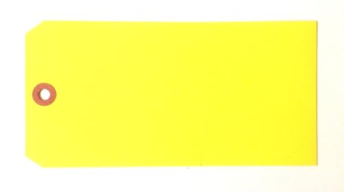 #10 Shipping Tags, Yellow, 3-5/8" x 7-1/4", 13 Pt. Heavy Duty, Plain, Fiber Reinforced Hole - Box / 1,000