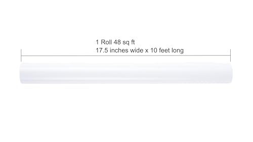 ZINTBIAL Matte White Wrapping Paper Roll with Cut Lines - Solid White Holiday Gift Wrap for Mother's Day,Wedding,Birthdays,Bridal Shower,Engagement - 17.5 in x 33 ft (48 sq. ft), Easy to Cut - color: Matte-White