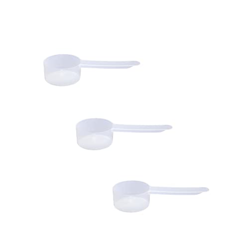20cc Long Handle Measuring Scoop (4 Teaspoon / 20mL) - Heavy-Duty Plastic Spoon for Powders, Protein, Coffee, and Baking, 3-Pack