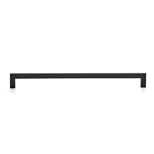 Ravinte Matte Black Cabinet Handles Square Pulls 12-3/5 Inch 10 Pack - size: 13 Inch (12-3/5 Inch Hole Center)