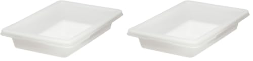 Rubbermaid Commercial Products Food Storage Box/Tote for Restaurant/Kitchen/Cafeteria, 5 Gallon, White (FG350600WHT) (Pack of 2) - color: לבן, size: 5 Gal Thin (Pack of 2), style: Container