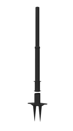 Banner Stakes PL4105 Plus Stanchion with 4-Slot Receiver Head, Black - color: Black