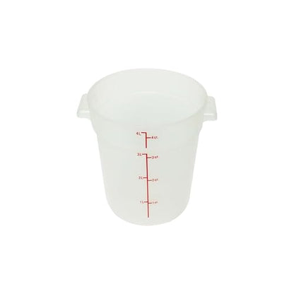 TrueCraftware- 4 Quart Round Food Storage Container Translucent Polypropylene- Commercial Reusable Food Container Canister with Measurement Markings for Meal Prep Pantry Kitchen - color: 4 Quart