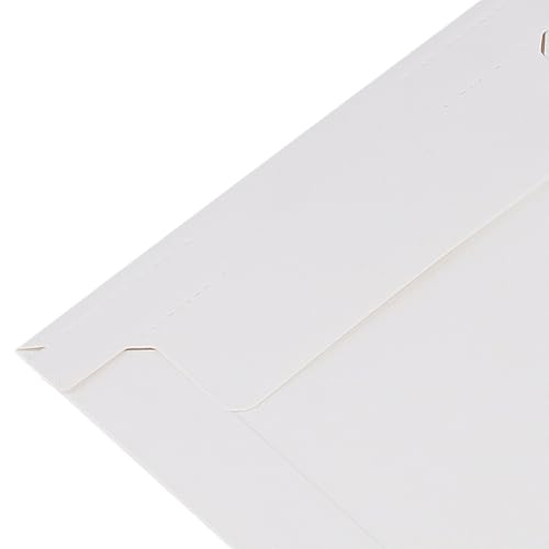 SINJEUN 200 Pack Rigid Mailers, 250 gsm Self Seal White Cardboard Envelopes, Stay Flat Envelopes for Files, Photos, Pictures, Papers