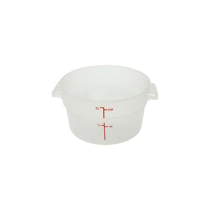 TrueCraftware- 2 Quart Round Food Storage Container Translucent Polypropylene- Commercial Reusable Food Container Canister with Measurement Markings for Meal Prep Pantry Kitchen - color: 2 Quart