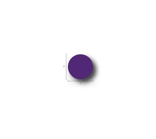 5S Location Marking Circle- (Various Sizes Available) Durable Circular Shaped Floor Marker by Graphical Warehouse- Vibrant Colors, Rounded Corners (25 Pack) (2", Purple) - color: Purple, size: 2"