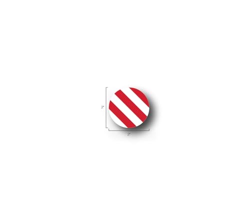 5S Location Marking Circle- (Various Sizes Available) Durable Circular Shaped Floor Marker by Graphical Warehouse- Vibrant Colors, Rounded Corners (25 Pack) (2", Red/White) - color: Red/White, size: 2"