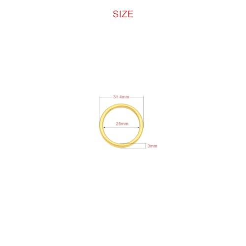 40pcs 4 Sizes O Rings Welded Strong Metal Heavy Duty Round Ring for Pet Collars Buckle Belts Strap Webbing Sewing - color: 1"(25mm) Gold 20pcs