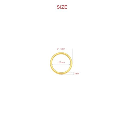 40pcs 4 Sizes O Rings Welded Strong Metal Heavy Duty Round Ring for Pet Collars Buckle Belts Strap Webbing Sewing - color: 1"(25mm) Gold 20pcs