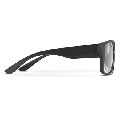 TOROE VALLEY Polarized z87+ Men Sunglasses - color: Matte Black | Black Emblem | Clear (Anti Fog)