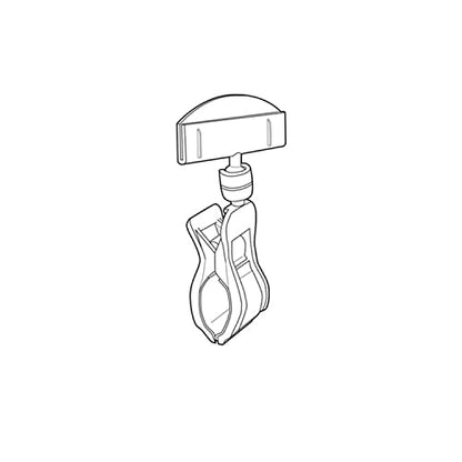 POP Clip on Sign Holder | 3 1/8"w Sign Holder | 1" Grip Capacity Clip | Stainless Steel Spring | 25 Pack | 4" Stem | Clear - color: Clear