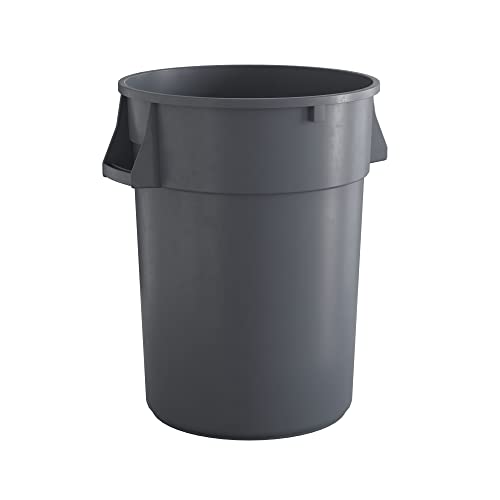 44 Gallon Gray Round Commercial Trash Can, Heavy-Duty Food Grade NSF Certified, Perfect for Restaurant, Office, School, Garage, Backyard, Workshop, Warehouse - color: Gray, size: 44 Gallon, style: Trash Can