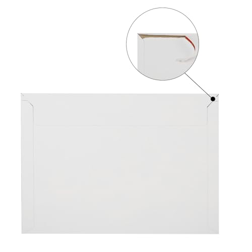 QTLCOHD 100Pcs 9 x 12 Inch Rigid Mailers Stay Flat Photo Document Mailer Self Seal Cardboard Envelops Mailers White Paper Mailer for CD, Photo, Picture, Letter - size: 9x12