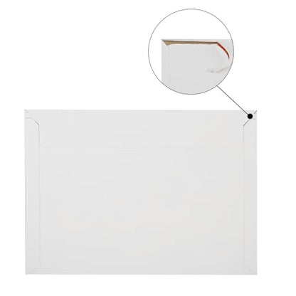 QTLCOHD 100Pcs 9 x 12 Inch Rigid Mailers Stay Flat Photo Document Mailer Self Seal Cardboard Envelops Mailers White Paper Mailer for CD, Photo, Picture, Letter - size: 9x12