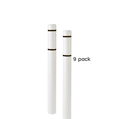 BollardGard 4" x 52" 9-Pack Bollard Cover - Innoplast (White Black Tape) - color: White Black Tape, size: 9-Pack