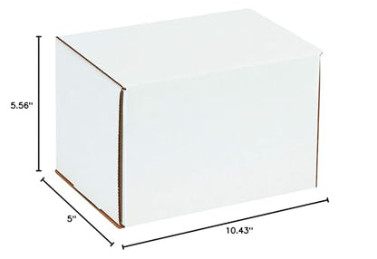 Box USA 10" Deluxe Shipping Boxes, 10 1/2"L x 5"W x 6"H, 50-Pack - White Box Mailers for Packaging, Storage, Gifts or Bulk Business Orders - size: 10 1/2 x 5 x 6" 50-Pack
