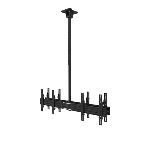 Kanto CM600B4B Back-to-Back Quad TV Ceiling Mount for 40” to 45” TVs | 200 lb Weight Capacity | Height Adjustable | Up to +15°/-6° Tilt | Hidden Cable Management - style: Commercial - Quad TV - For 40" to 45" TVs - Black