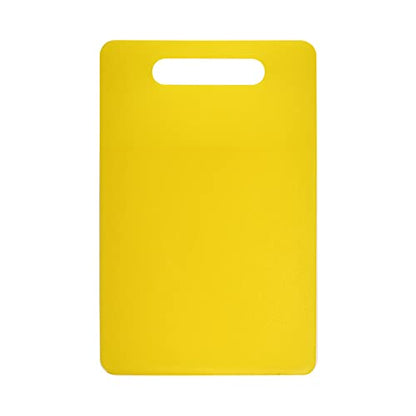 Fotouzy Plastic Utility Cutting Board with Handles, Food Safe PP Material, BPA Free, Dishwasher Safe, Thick Chopping Board, Large Size, Easy Grip Handle, for Kitchen (Yellow),14.2 x 9" - color: Yellow