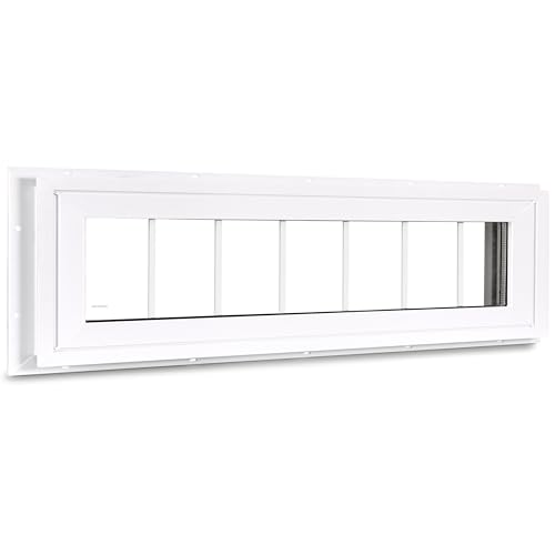 10" x 48" Vinyl Transom Window, White - color: White, size: 10" x 48"