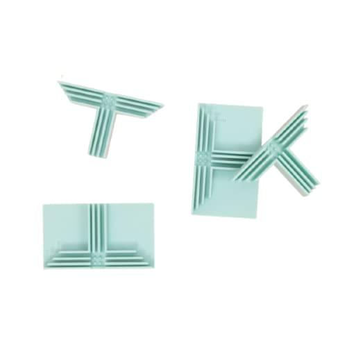 Craftelier - Set of 4 T-Shape Cartonboard Corner Bits | Suitable for 1.5 mm, 2 mm and 3 mm Thicknesses | Specially Designed to Create Dividers and Corners in Boxes | Turquoise Color - color: Turquoise, size: Set of 4 Divider Assembly Clamps