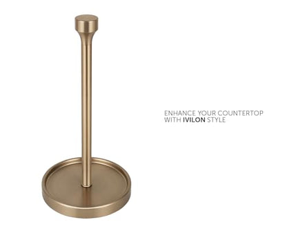 Ivilon Countertop Paper Towel Holder - Modern Bell End Minimalist Design - Color Warm Gold - color: Warm Gold