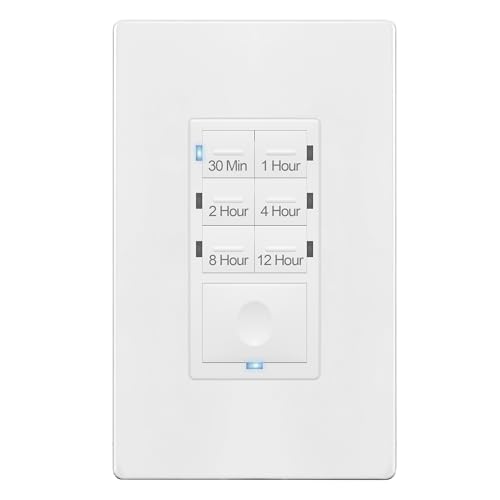 ENERLITES 12-Hour Neutral Timer Switch for Patio, Path, Porch Lights - color: White, size: 12 Hour