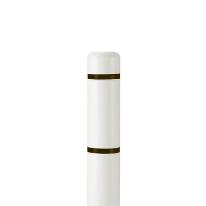 BollardGard 4" x 52" Bollard Cover White - Innoplast (White Black Tape) - color: White Black Tape, size: 1-Pack