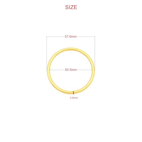 40pcs 4 Sizes O Rings Welded Strong Metal Heavy Duty Round Ring for Pet Collars Buckle Belts Strap Webbing Sewing - color: 2"(50mm) Gold 6pcs