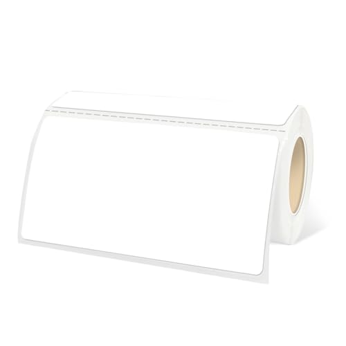 2×4 Inch White Removable Thermal Labels,Waterproof Thermal Label,250 Sheets per Roll with Perforated Lines - color: White, size: 2×4 inch