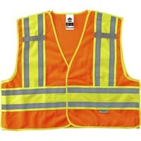 Ergodyne Public Safety Reflective Vest, High Visibility, ANSI Compliant, Breakaway, L/XL, GloWear 8245PSV - color: Orange, size: Large-X-Large