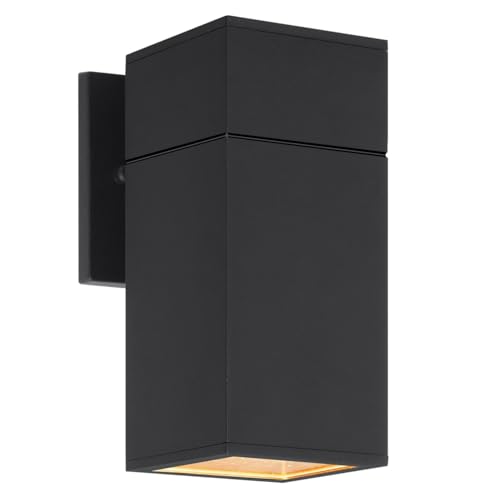 Outdoor Wall Light, Aluminum Waterproof Exterior Light Fixture - color: Rectangle (Black A)
