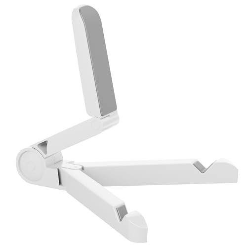 FoldableTablet Phone Stand Holder Portable Monitor Light Weight,iPad for Desk Adjustable Height,Compact Design, Travel Easy Storage, Compatible with MosTablets Kindle Fire and Smart Phones - color: White