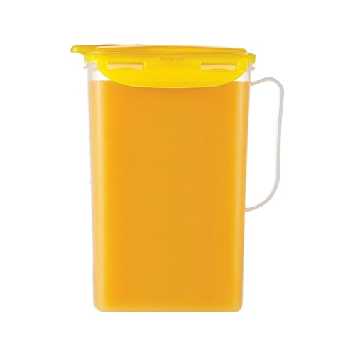 LocknLock Aqua Fridge Door Water Jug | Clear Pitcher | BPA Free Plastic Pitcher with Lid | 2 Quart Pitcher with Lid for Water, Juice, Tea & More Beverages, Yellow - color: Yellow, size: 64 Ounces
