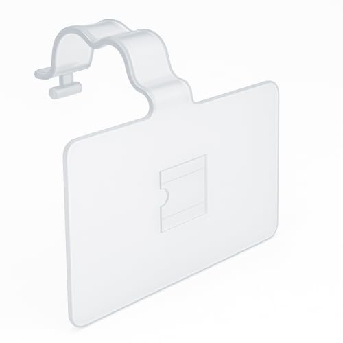 2.25" L x 1.25" H Plastic Cooler/Refrigerator UPC Label Holder Clip Organizer for Double Wire Fridge Shelf - 50 Pack