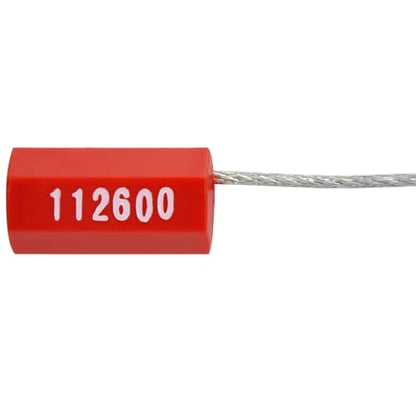 20pcs Security Marking Cable Seals Tamper Proof Steel Wire Seal Numbered Shipping Seals Disposable Pull Tight Self-Locking Cable Seal Truck, Trailers, Cargo, Containers Seal Ties Straps (Red, 20pcs) - color: Red, size: 20pcs