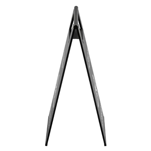 2Pcs Stainless Steel Wet Floor Sign, 23.6 Inch Caution Wet Floor Sign, Double Sided Portable Foldable Safety Warning Signs for Restaurant Restroom Office Avoid Fall (Black)