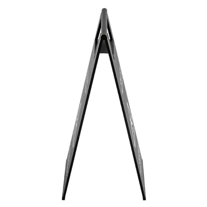 2Pcs Stainless Steel Wet Floor Sign, 23.6 Inch Caution Wet Floor Sign, Double Sided Portable Foldable Safety Warning Signs for Restaurant Restroom Office Avoid Fall (Black)