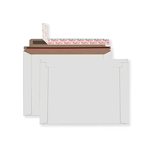 Bonfasvo Rigid Mailers 30 Pack 9.5 x 12.5 inches White Self Seal Stay Flat Bulk Cardboard Kraft No Bend Mailers Peel and Seal for Document Photos Pictures Papers Files CD - color: White, size: 9.5 x 12.5 Inch (30 Pack)