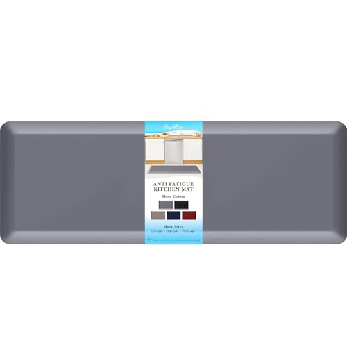 4/5 Inch Thick Kitchen Mats for Floor, StepRite Kitchen Rug for Standing - color: Grey, size: 48"L x 17"W x 0.8"Th