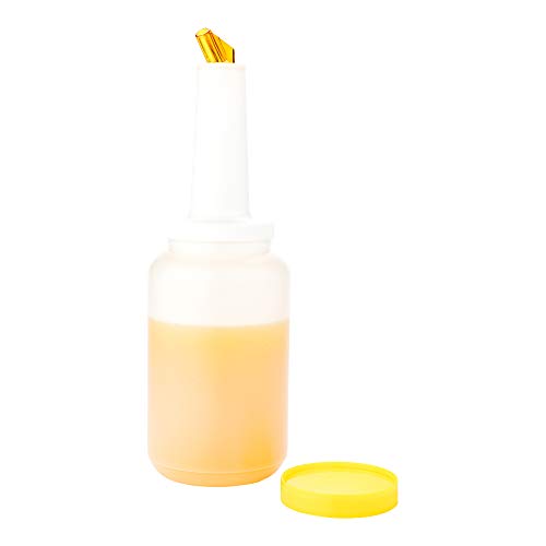 Restaurantware Plastic Storage Container Bottle, Quick Pour, 2.5 qt - color: Yellow, size: 80 Ounces