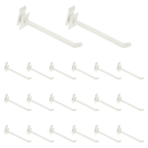 uxcell 20pcs Slat Wall Panel Hooks 4" Plastic Slat Wall Accessories Hooks - size: 4 Inch