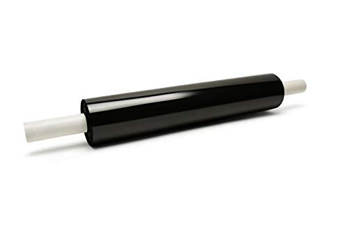 PSBM Black Stretch Film/Wrap with Extended Core Handles, 1 Roll 20 Inch x 1000 Feet 80 Gauge Heavy Duty Clear Plastic Wrap Industrial Strength Shrink Film for Moving, Packing & Shipping - size: 1 Roll, style: Black