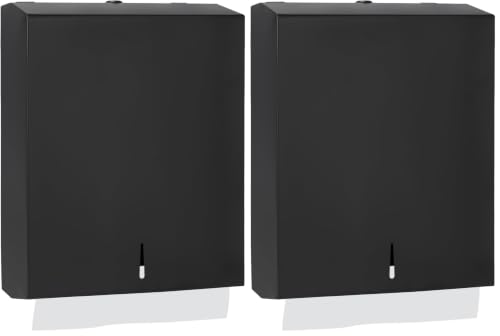 Stardrix Paper Towel Dispenser Wall Mount, Matte Black Stainless Steel Commercial Paper Towel Holder with Lock, Large Capacity 400 C Fold/525 Multifold Towels (Pack of 2) - color: Black, size: 400 C Fold/525 Multi-Fold with Lock (Pack of 2)