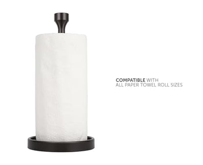 Ivilon Countertop Paper Towel Holder - Modern Bell End Minimalist Design - Color Oil Rubbed Bronze - color: Oil Rubbed Bronze