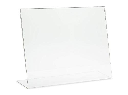 Dazzling Displays Clear Acrylic Sign Holder 11 x 8.5 Clear Slanted Sign Holder Premium Acrylic Sign Holder for Office, Retail, Tradeshow and Home Use