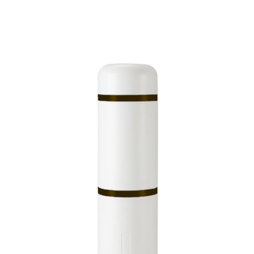 BollardGard 7" x 52" Bollard Cover White - Innoplast (White Black Tape) - color: White Black Tape, size: 7\"x52\"