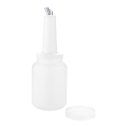 Restaurantware Plastic Storage Container Bottle, Quick Pour, 2 qt - color: Clear, size: 64 Ounces