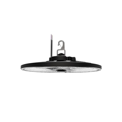 Lithonia Lighting Compact Pro Round LED High Bay Light, Ceiling Lighting Fixture, Adjustable 12000/15000/18000 Lumens, Selectable 4000K/5000K, UVOLT 120–347V, Black (CPRB ALO13 UVOLT SWW9 80CRI DBL) - size: 13-Inch | Switchable White Light, style: Adjusta